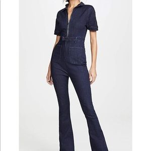 WeWoreWhat Dark Denim Jumpsuit, Flare Bottoms